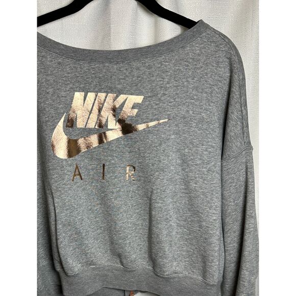 Nike Air Rally Fleece Crop Sweatshirt, Rose Gold Logo & Back Zipper, Women's L - Picture 1 of 9